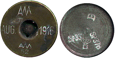 20mm Becker Cannon headstamp and projectile base.