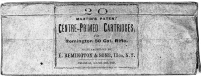 E. Remington box of 50-70 cartridges
