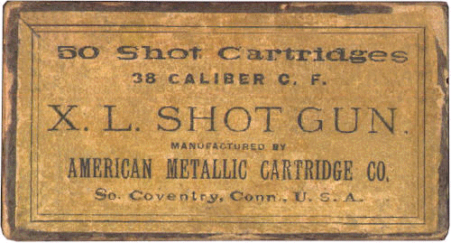 A box of .38 XL Shot cartridges by American Metallic Cartridge Co.